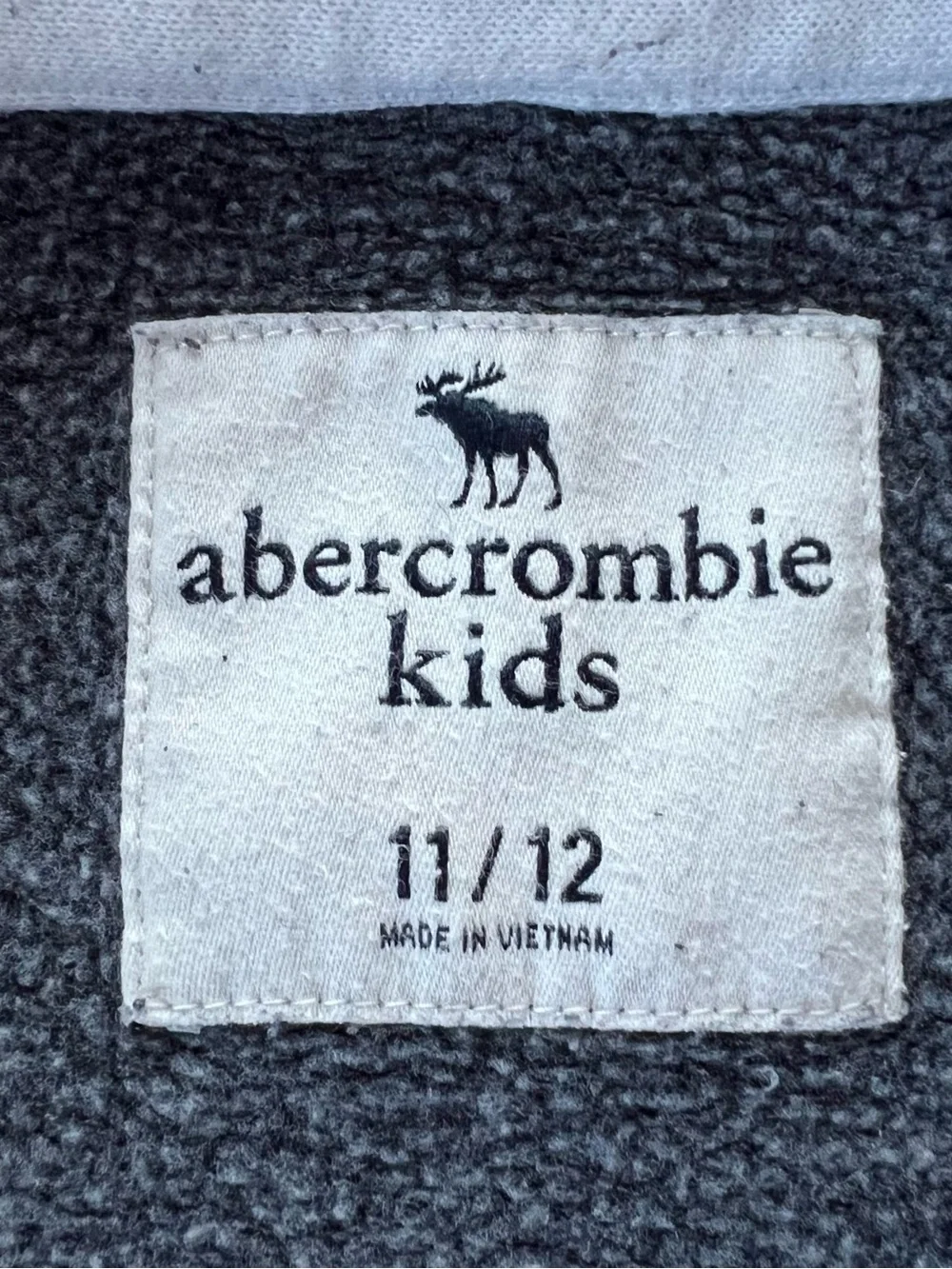 abercrombie kids charcoal heather gray pullover hoodie w/front pouch pocket soft
